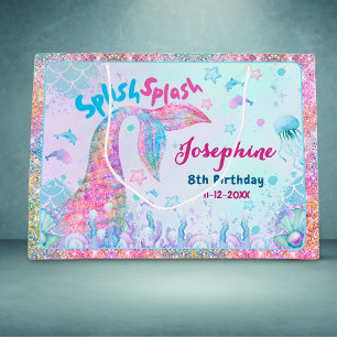 Colourful Mermaid custom birthday Large Gift Bag