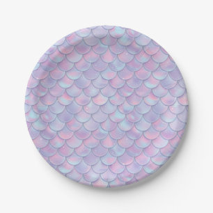 Colourful Mermaid Scale All Ages Birthday Paper Plate