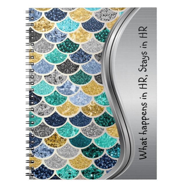 Colourful Mermaid Scales HR humour Notebook Journa (Front)