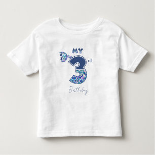 Colourful Mermaid Scales Little Girls 3rd Birthday Toddler T-Shirt