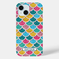 Colourful Mermaid Scales Monogram