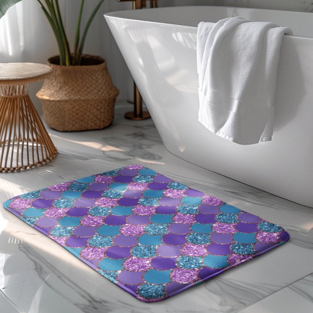 Colourful mermaid scales pattern bath mat (Creator Uploaded)
