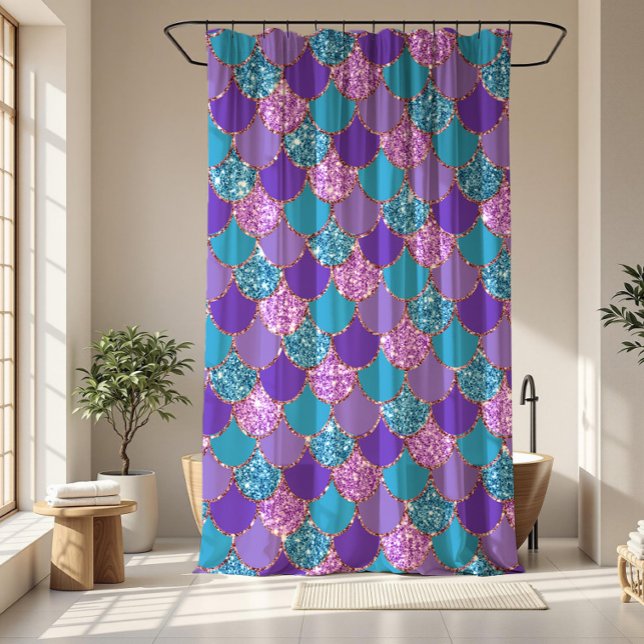 Colourful mermaid scales pattern shower curtain (Creator Uploaded)