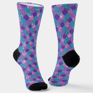 Colourful mermaid scales pattern socks