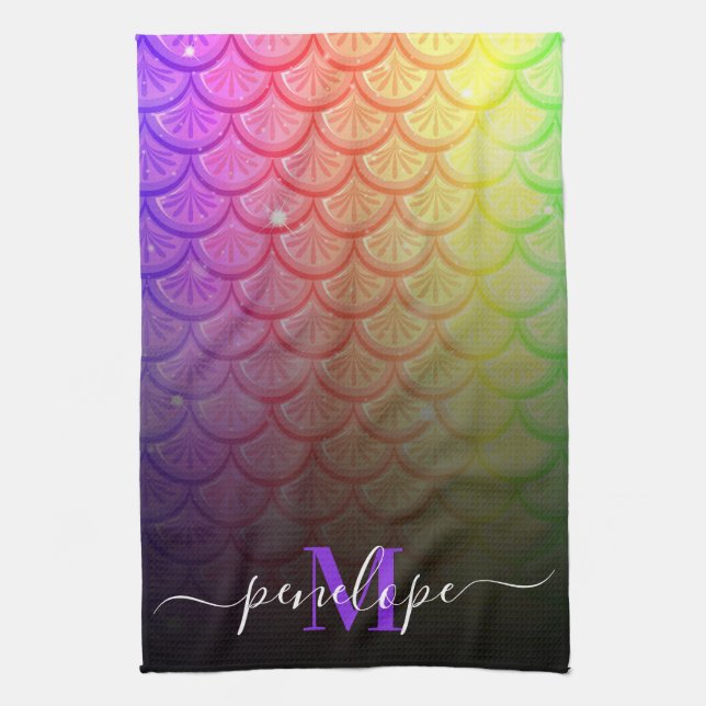 Colourful Mermaid Tea Towel (Vertical)