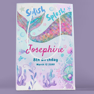 Colourful Mermaid watercolor birthday Medium Gift Bag