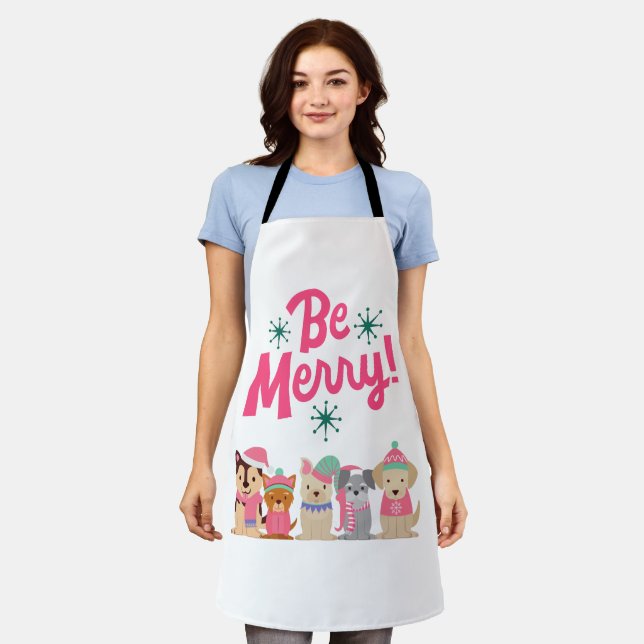 Colourful Merry and Bright Christmas 2023 Family   Apron (Worn)