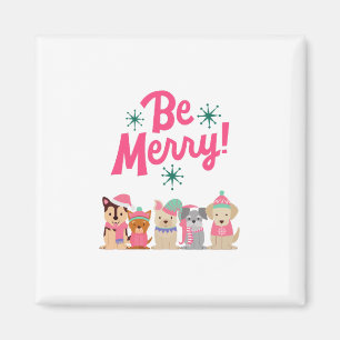 Colourful Merry and Bright Christmas 2023 Family Magnet