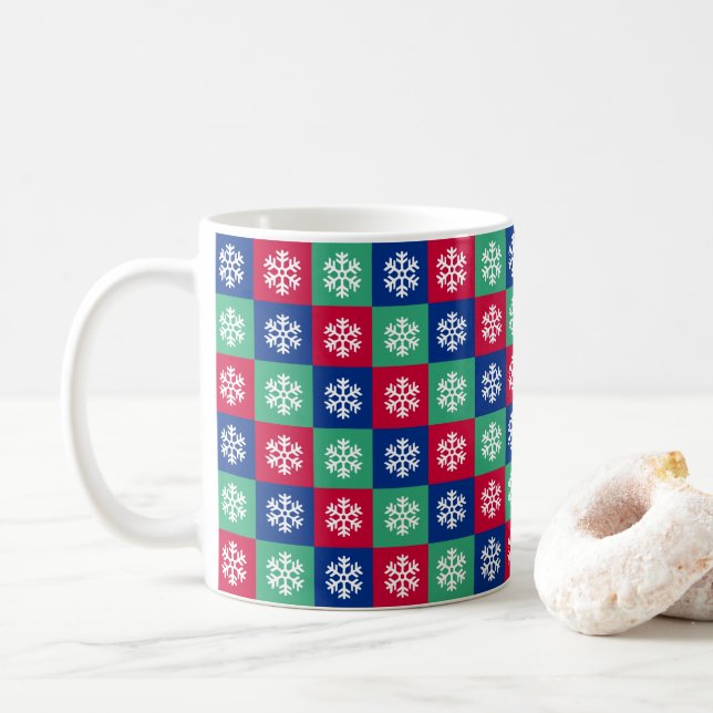 Colourful Merry And Bright Christmas Coffee Mug (With Donut)