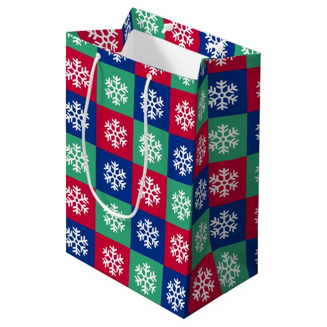 Colourful Merry And Bright Christmas Gift Bag (Front Angled)