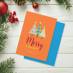 Colourful Merry and Bright Christmas Holiday Card