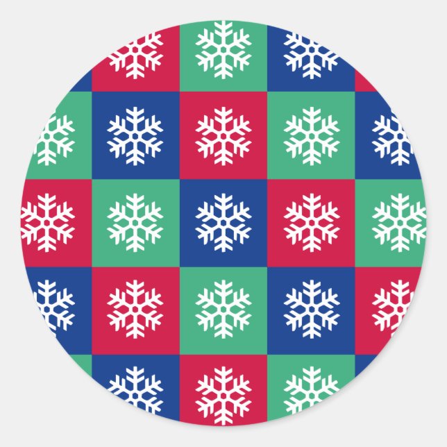 Colourful Merry And Bright Christmas Sticker (Front)
