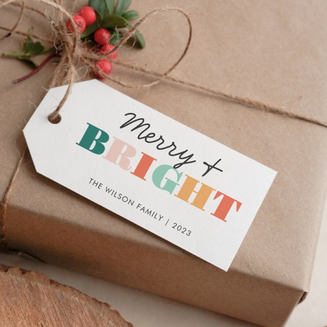 Colourful Merry and Bright  Gift Tags (Creator Uploaded)
