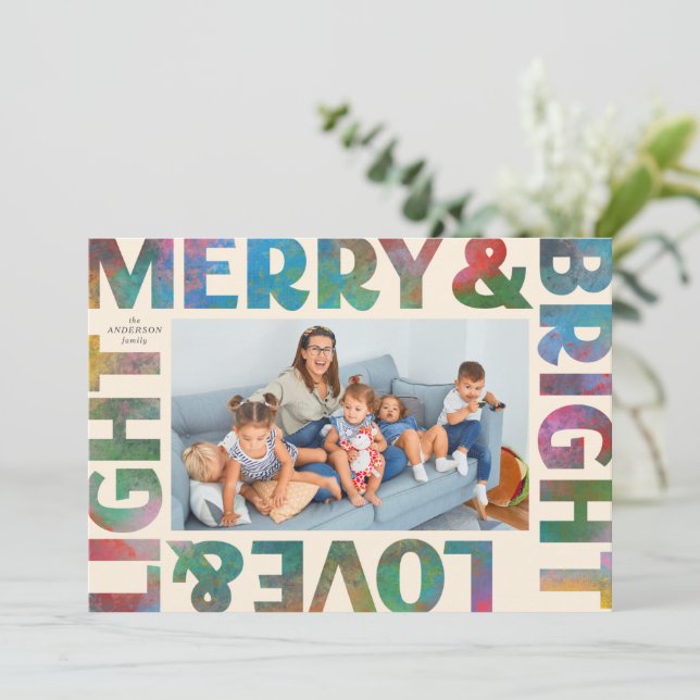 Colourful Merry and Bright Love and Light Holiday (Standing Front)