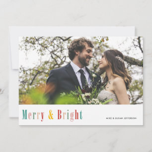 Colourful Merry and Bright Photo Holiday Card