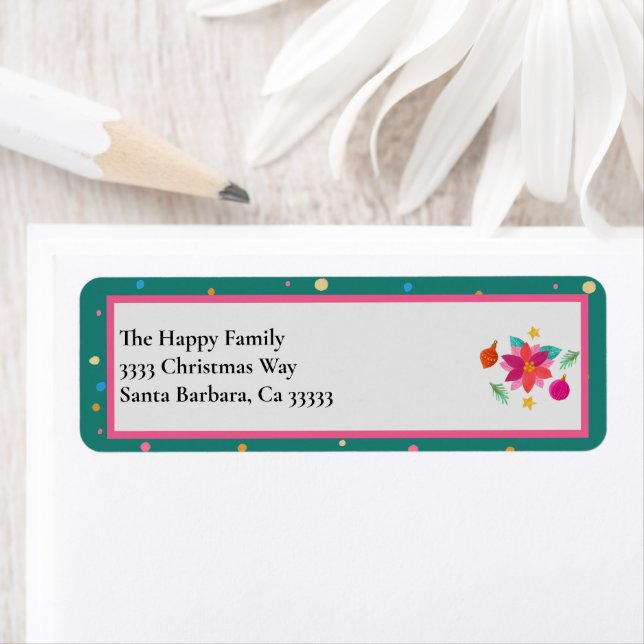 Colourful Merry Bright Christmas  Return Address Label (Insitu)