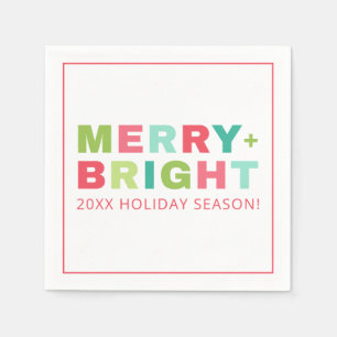 Colourful Merry & Bright Holiday Napkins