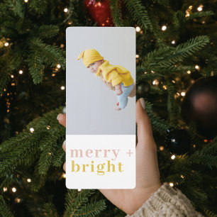Colourful Merry + Bright With Photo   Happy Holida
