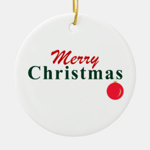 Colourful Merry Christmas and Hanging Red Ornament
