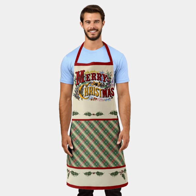 Colourful "Merry Christmas" Apron (Worn)