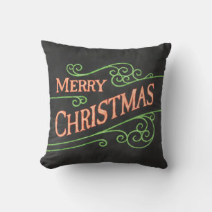 Colourful Merry Christmas Chalkboard Cushion