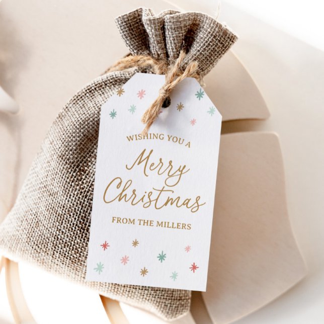 Colourful Merry Christmas Family Gift Tags (Creator Uploaded)