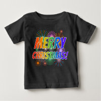 Colourful "MERRY CHRISTMAS!" + Fireworks Pattern B