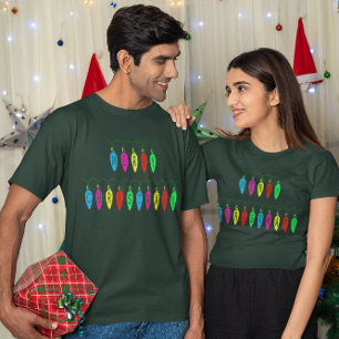 Colourful Merry Christmas Lights Font T-Shirt