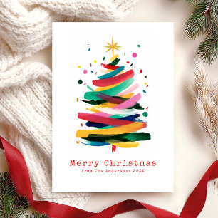 Colourful Merry Christmas Modern Holiday Card