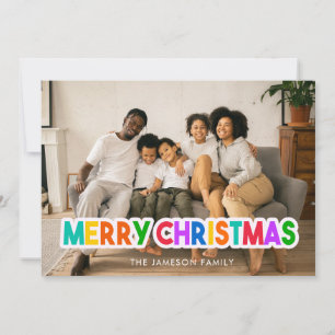 Colourful Merry Christmas Photo Card