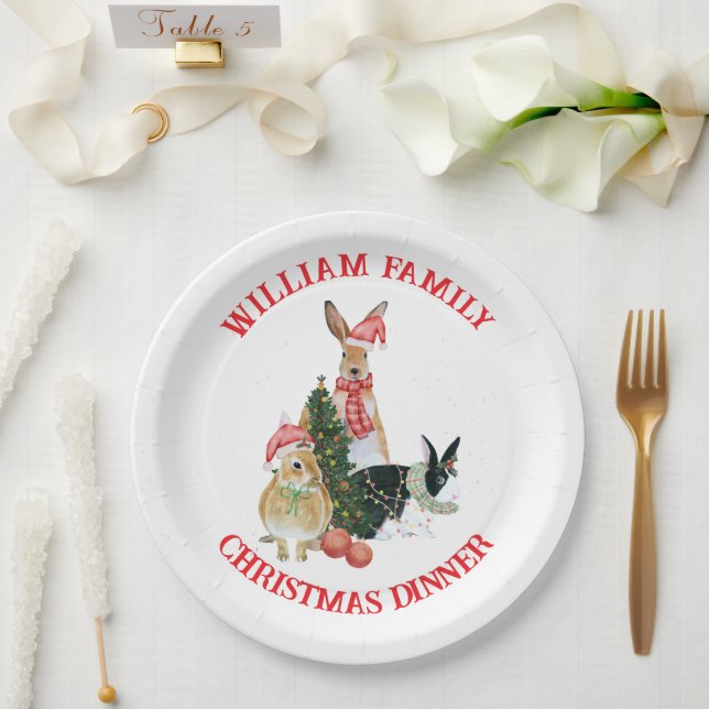 Colourful Merry Christmas Text Cute Christmas Part Paper Plate (Wedding)