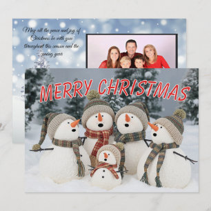 Colourful Merry Christmas Text with Singing Snowme Card