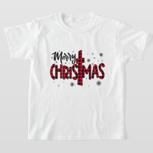 Colourful Merry Christmas Typography Design T-Shirt