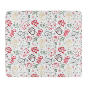 Colourful Merry christmas vintage style pattern Cutting Board