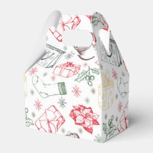 Colourful Merry christmas vintage style pattern Favour Box