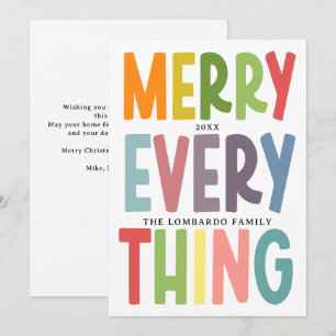 Colourful Merry Everything Inclusive NON-PHOTO cut Holiday Card