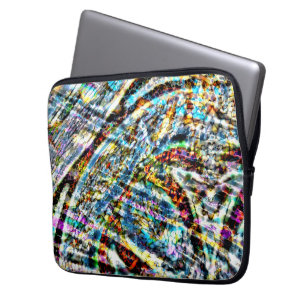 Colourful messy with patches of vibrant colours laptop sleeve