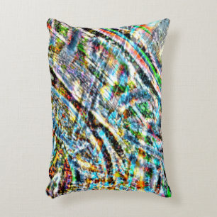 Colourful messy with patches of vibrant colours th decorative cushion