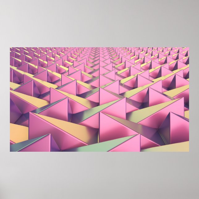 Colourful metal pyramids poster (Front)