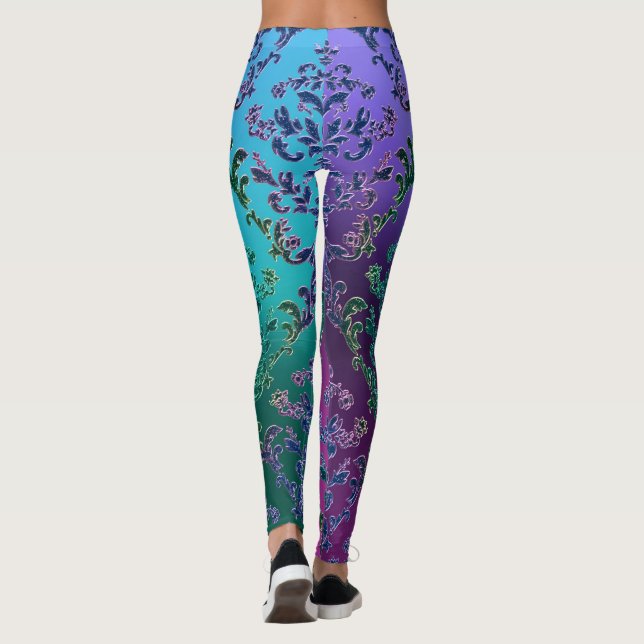 Colourful Metallic Lace Leggings (Back)