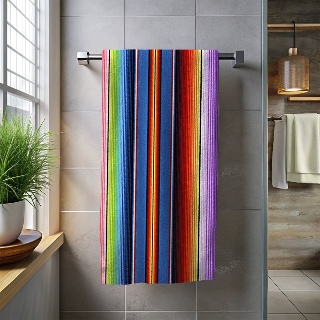 Colourful Mexican Blanket Stripes Rainbow Towel (Creator Uploaded)