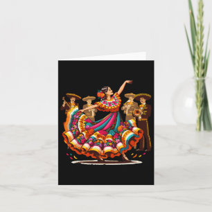 Colourful Mexican Dancers Celebrate Cinco De Mayo  Card