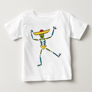 Colourful Mexican Dancing Skeleton Baby T-Shirt