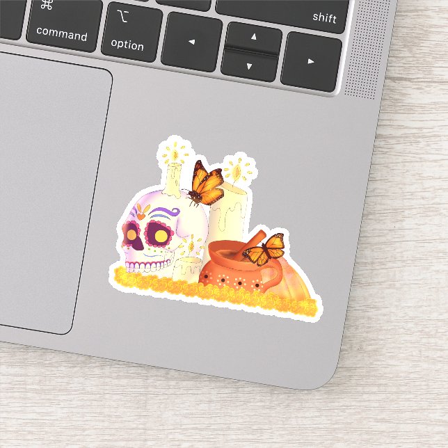 Colourful Mexican Day Of The Dead Sugar Skull  (Detail)