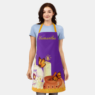 Colourful Mexican Day Of The Dead Sugar Skull Apron