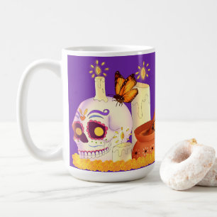 Colourful Mexican Day Of The Dead Sugar Skull  Coffee Mug
