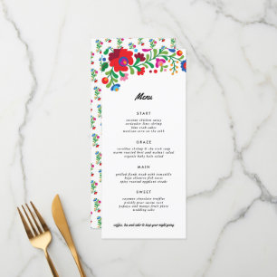 Colourful Mexican Embroidery Dinner Menu
