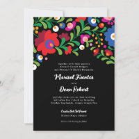 Colourful Mexican Embroidery Wedding Invitation