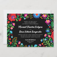 Colourful Mexican Embroidery Wedding Invitation