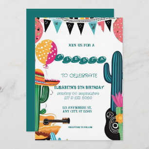 Colourful Mexican Fiesta Birthday  Invitation
